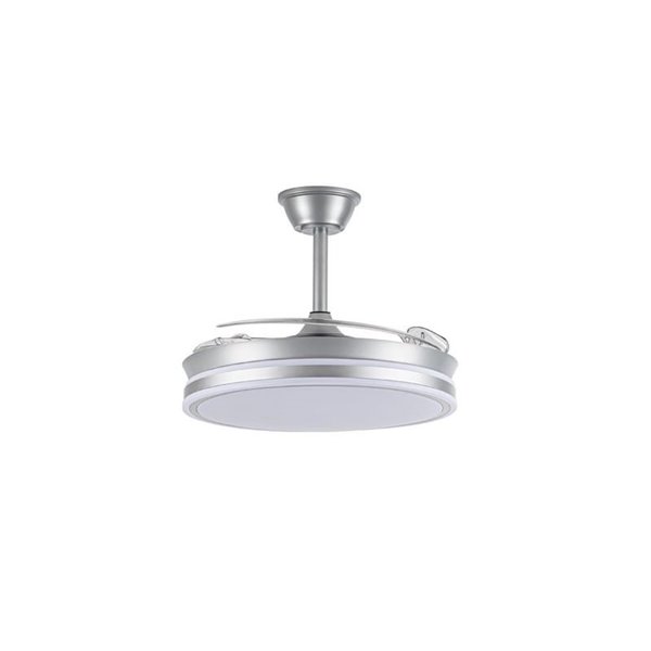 Ventilador de techo LED con aspas retráctiles EVO plata, 72W 7920Lm CCT Dim Smart