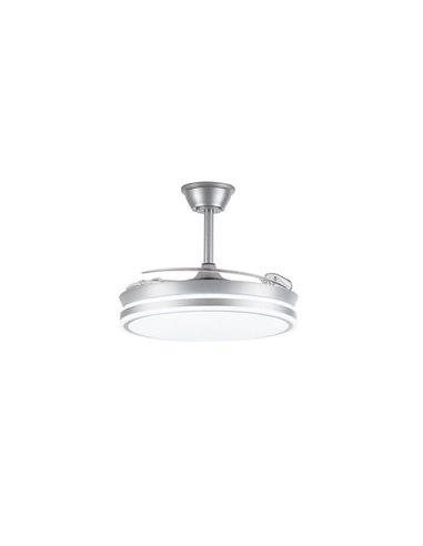 Ventilador de techo LED con aspas retráctiles EVO plata, 72W 7920Lm CCT Dim Smart