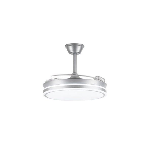 Ventilador de techo LED con aspas retráctiles EVO plata, 72W 7920Lm CCT Dim Smart