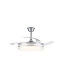 Ventilador de techo LED con aspas retráctiles EVO plata, 72W 7920Lm CCT Dim Smart