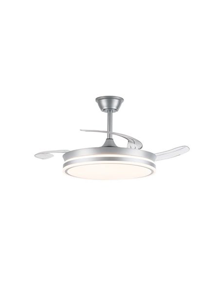 Ventilador de techo LED con aspas retráctiles EVO plata, 72W 7920Lm CCT Dim Smart