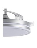 Ventilador de techo LED con aspas retráctiles EVO plata, 72W 7920Lm CCT Dim Smart