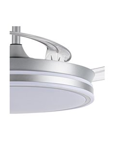 Ventilateur de plafond LED à pales rétractables EVO argent, 72W 7920Lm CCT Dim Smart 2