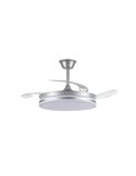 Ventilador de techo LED con aspas retráctiles EVO plata, 72W 7920Lm CCT Dim Smart