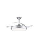 Ventilador de techo LED con aspas retráctiles EVO plata, 72W 7920Lm CCT Dim Smart