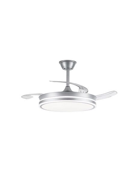 Ventilador de techo LED con aspas retráctiles EVO plata, 72W 7920Lm CCT Dim Smart