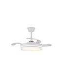 Ventilador de techo LED con aspas retráctiles EVO MINI blanco, 46W 5520Lm CCT Dim Smart