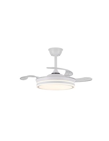 Ventilador de techo LED con aspas retráctiles EVO MINI blanco, 46W 5520Lm CCT Dim Smart