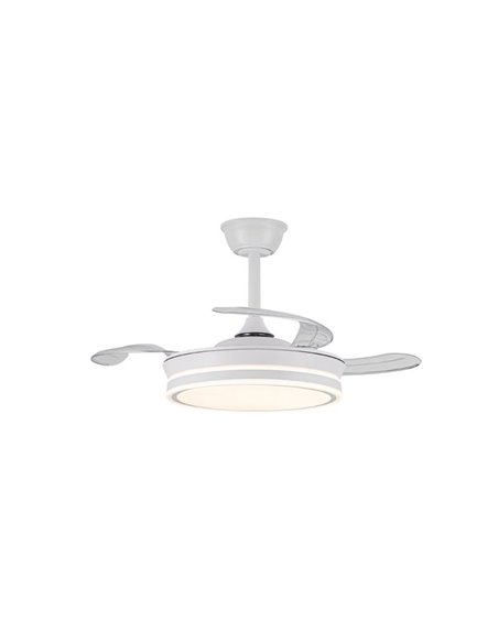Ventilador de techo LED con aspas retráctiles EVO MINI blanco, 46W 5520Lm CCT Dim Smart