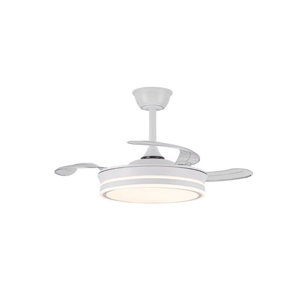Ventilador de techo LED con aspas retráctiles EVO MINI blanco, 46W 5520Lm CCT Dim Smart