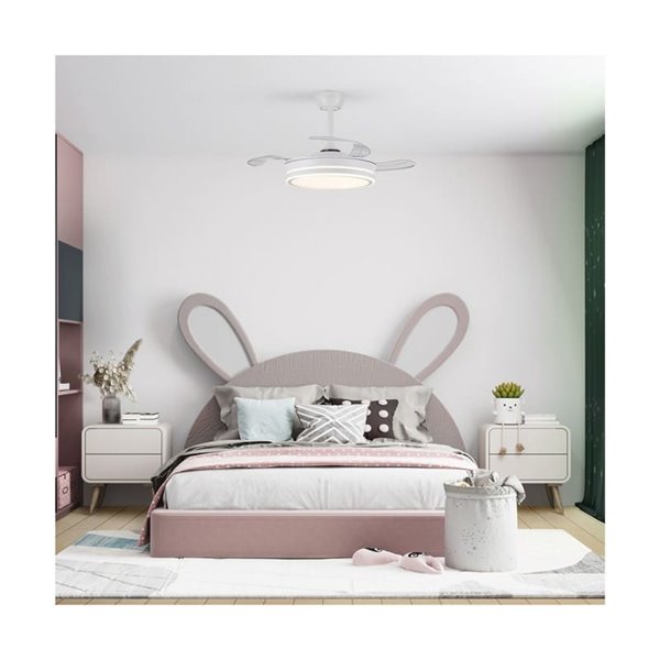 Ventilador de techo LED con aspas retráctiles EVO MINI blanco, 46W 5520Lm CCT Dim Smart