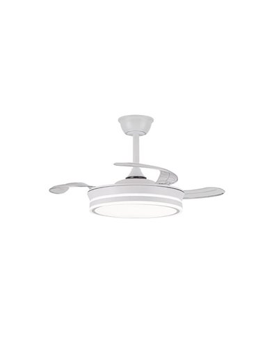 Ventilador de techo LED con aspas retráctiles EVO MINI blanco, 46W 5520Lm CCT Dim Smart