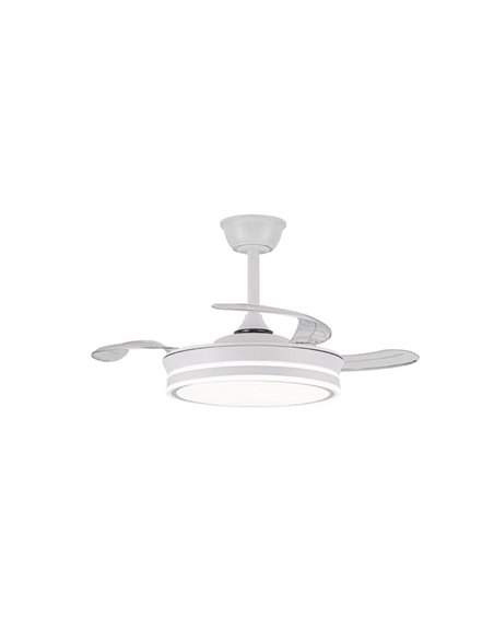 Ventilateur de plafond LED à pales rétractables EVO MINI blanc, 46W 5520Lm CCT Dim Smart