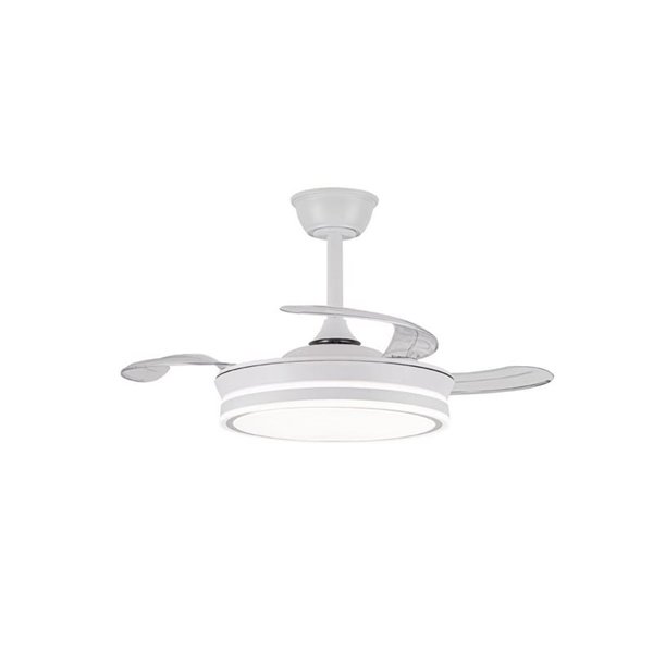 Ventilador de techo LED con aspas retráctiles EVO MINI blanco, 46W 5520Lm CCT Dim Smart