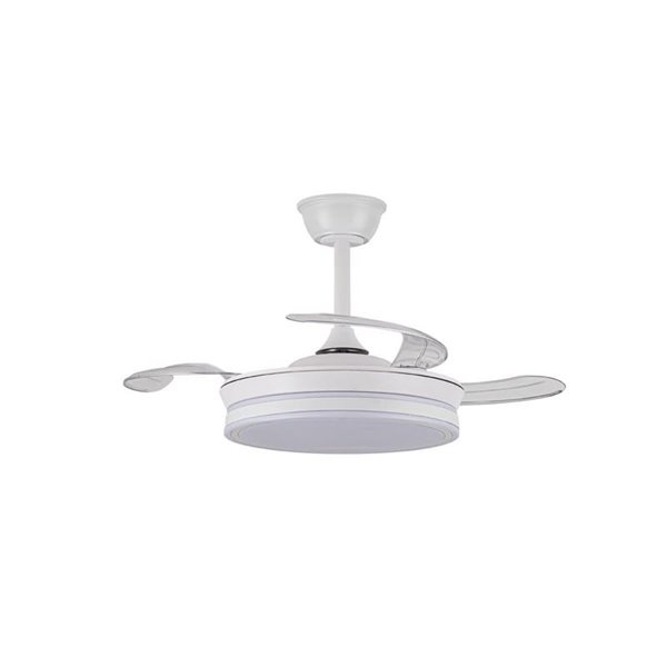 Ventilador de techo LED con aspas retráctiles EVO MINI blanco, 46W 5520Lm CCT Dim Smart