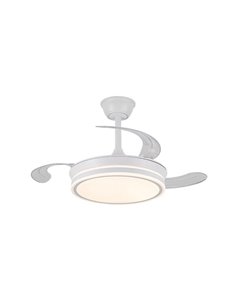 Ventilador de techo LED con aspas retráctiles EVO MINI blanco, 46W 5520Lm CCT Dim Smart