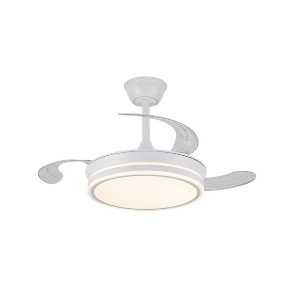 Ventilador de techo LED con aspas retráctiles EVO MINI blanco, 46W 5520Lm CCT Dim Smart