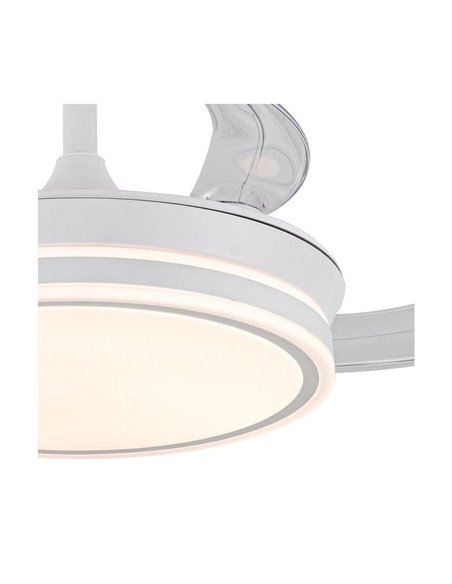 Ventilateur de plafond LED à pales rétractables EVO MINI blanc, 46W 5520Lm CCT Dim Smart