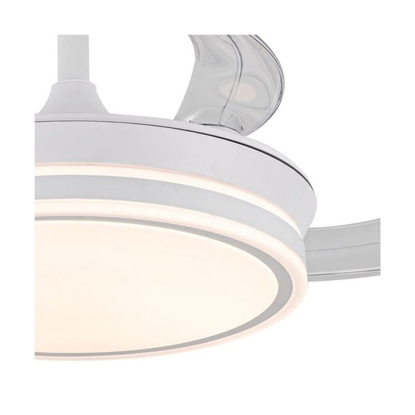 Ventilador de techo LED con aspas retráctiles EVO MINI blanco, 46W 5520Lm CCT Dim Smart