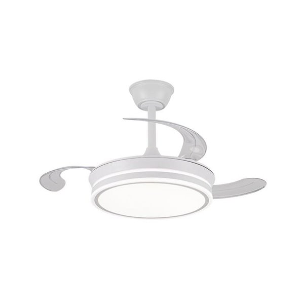 Ventilador de techo LED con aspas retráctiles EVO MINI blanco, 46W 5520Lm CCT Dim Smart