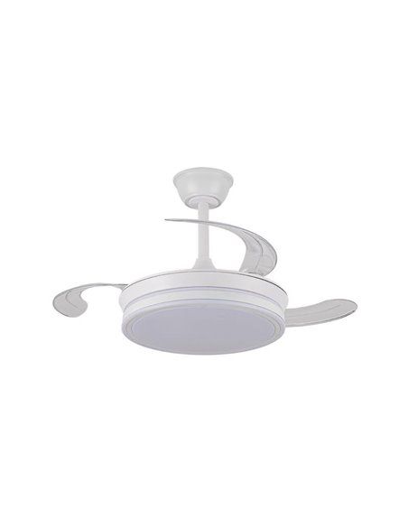 Ventilador de techo LED con aspas retráctiles EVO MINI blanco, 46W 5520Lm CCT Dim Smart