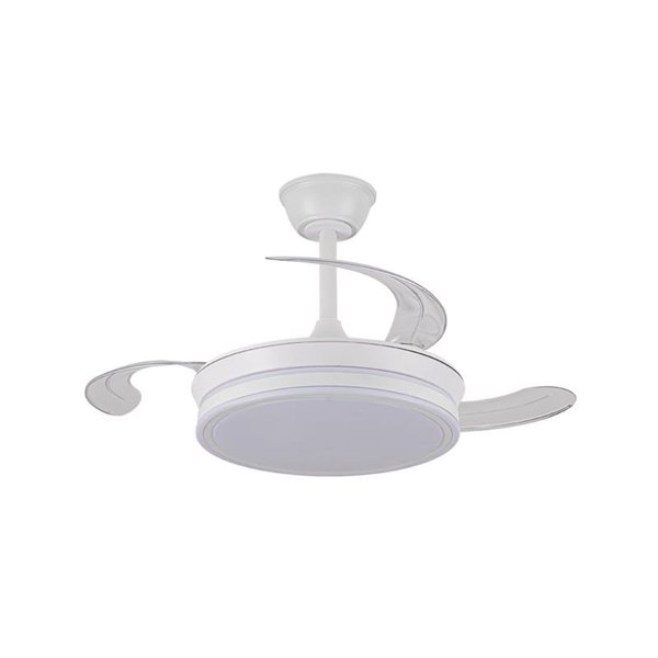 Ventilador de techo LED con aspas retráctiles EVO MINI blanco, 46W 5520Lm CCT Dim Smart