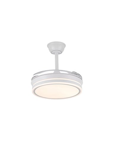 Ventilateur de plafond LED à pales rétractables EVO MINI blanc, 46W 5520Lm CCT Dim Smart
