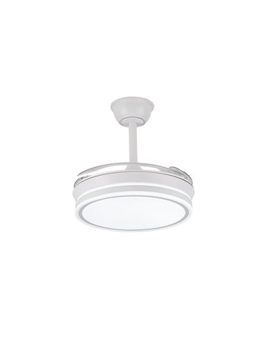 Ventoinha de teto LED com pás retráteis EVO MINI branco, 46W 5520Lm CCT Dim Smart