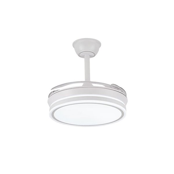 Ventilador de techo LED con aspas retráctiles EVO MINI blanco, 46W 5520Lm CCT Dim Smart