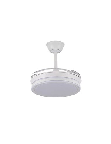Ventilador de techo LED con aspas retráctiles EVO MINI blanco, 46W 5520Lm CCT Dim Smart