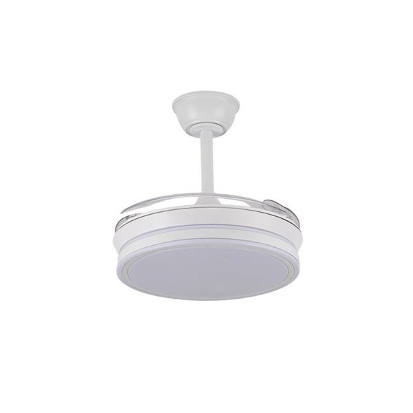 Ventilador de techo LED con aspas retráctiles EVO MINI blanco, 46W 5520Lm CCT Dim Smart