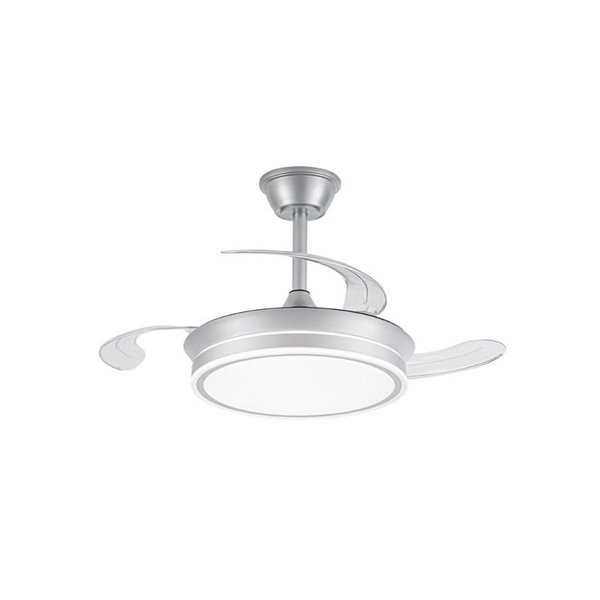 Ventilador de techo LED con aspas retráctiles EVO MINI plata, 46W 5520Lm CCT Dim Smart