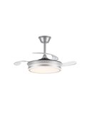 Ventilador de techo LED con aspas retráctiles EVO MINI plata, 46W 5520Lm CCT Dim Smart
