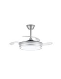 Ventilador de techo LED con aspas retráctiles EVO MINI plata, 46W 5520Lm CCT Dim Smart