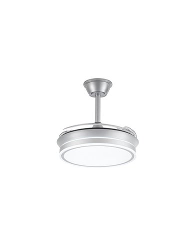 Ventilateur de plafond LED à pales rétractables EVO MINI argent, 46W 5520Lm CCT Dim Smart