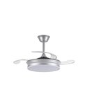 Ventilador de techo LED con aspas retráctiles EVO MINI plata, 46W 5520Lm CCT Dim Smart