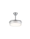Ventilador de techo LED con aspas retráctiles EVO MINI plata, 46W 5520Lm CCT Dim Smart