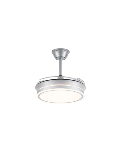 Ventilador de techo LED con aspas retráctiles EVO MINI plata, 46W 5520Lm CCT Dim Smart