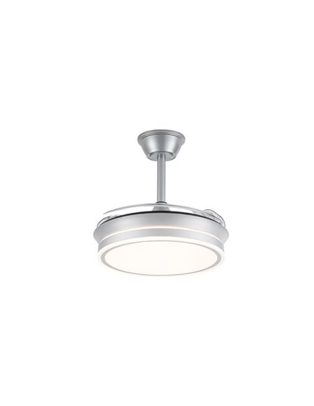 Ventilador de techo LED con aspas retráctiles EVO MINI plata, 46W 5520Lm CCT Dim Smart