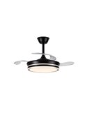 Ventilador de techo LED con aspas retráctiles EVO MINI negro, 46W 5520Lm CCT Dim Smart