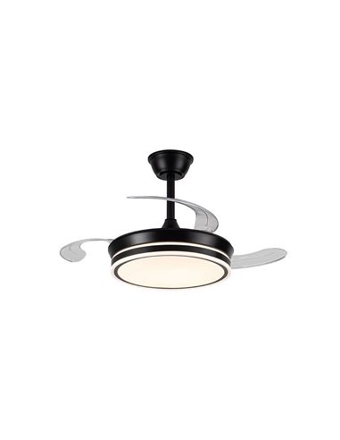 Ventilador de techo LED con aspas retráctiles EVO MINI negro, 46W 5520Lm CCT Dim Smart