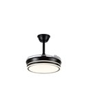 Ventilador de techo LED con aspas retráctiles EVO MINI negro, 46W 5520Lm CCT Dim Smart