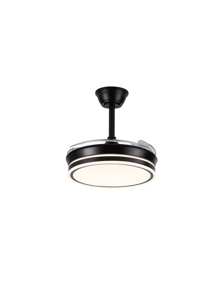 Ventilador de techo LED con aspas retráctiles EVO MINI negro, 46W 5520Lm CCT Dim Smart