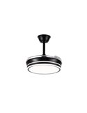 Ventilador de techo LED con aspas retráctiles EVO MINI negro, 46W 5520Lm CCT Dim Smart