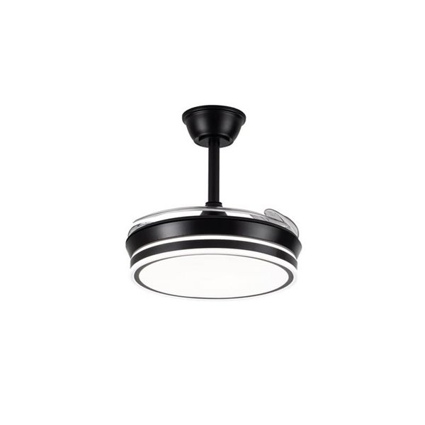 Ventilador de techo LED con aspas retráctiles EVO MINI negro, 46W 5520Lm CCT Dim Smart