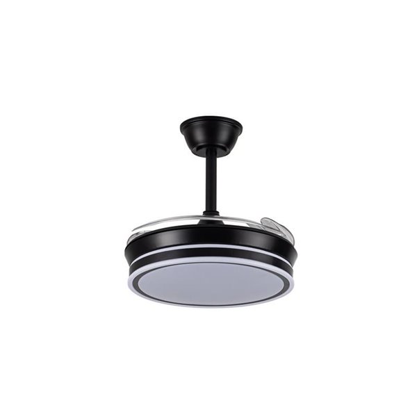 Ventilador de techo LED con aspas retráctiles EVO MINI negro, 46W 5520Lm CCT Dim Smart