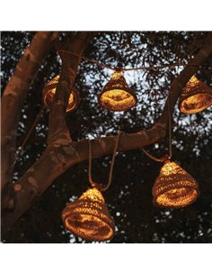 Guirnalda LED solar y recargable MARLO, 10 luces de luz cálida, 35Lm hasta 10 horas, 800cm, exterior techado 2