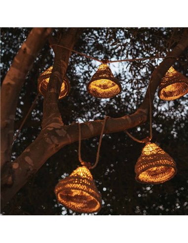 Guirnalda LED solar y recargable MARLO, 10 luces de luz cálida, 35Lm hasta 10 horas, 800cm, exterior techado