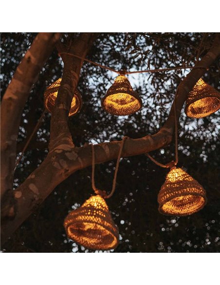 Guirnalda LED solar y recargable MARLO, 10 luces de luz cálida, 35Lm hasta 10 horas, 800cm, exterior techado
