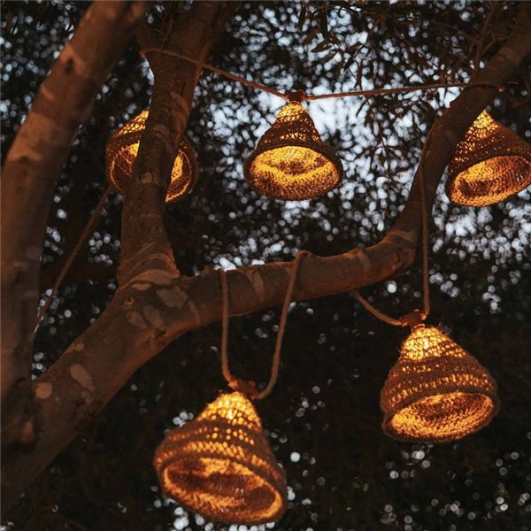 Guirnalda LED solar y recargable MARLO, 10 luces de luz cálida, 35Lm hasta 10 horas, 800cm, exterior techado